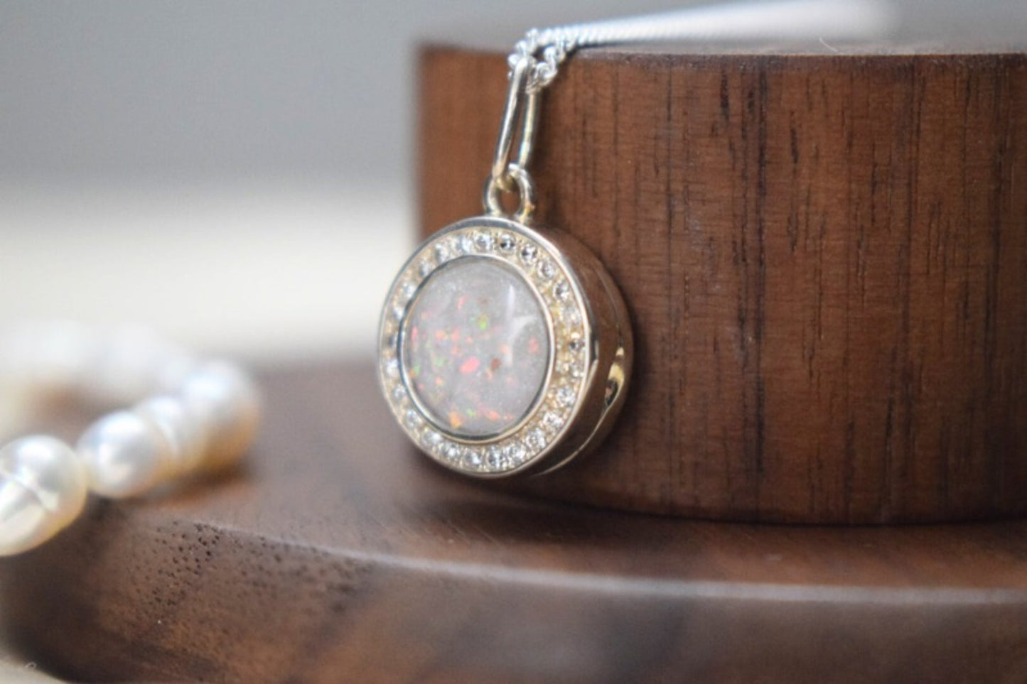 Silver Circle Memorial Necklace Locket
