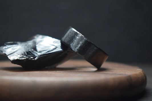 Deveron Hammered Black Zirconium Ring