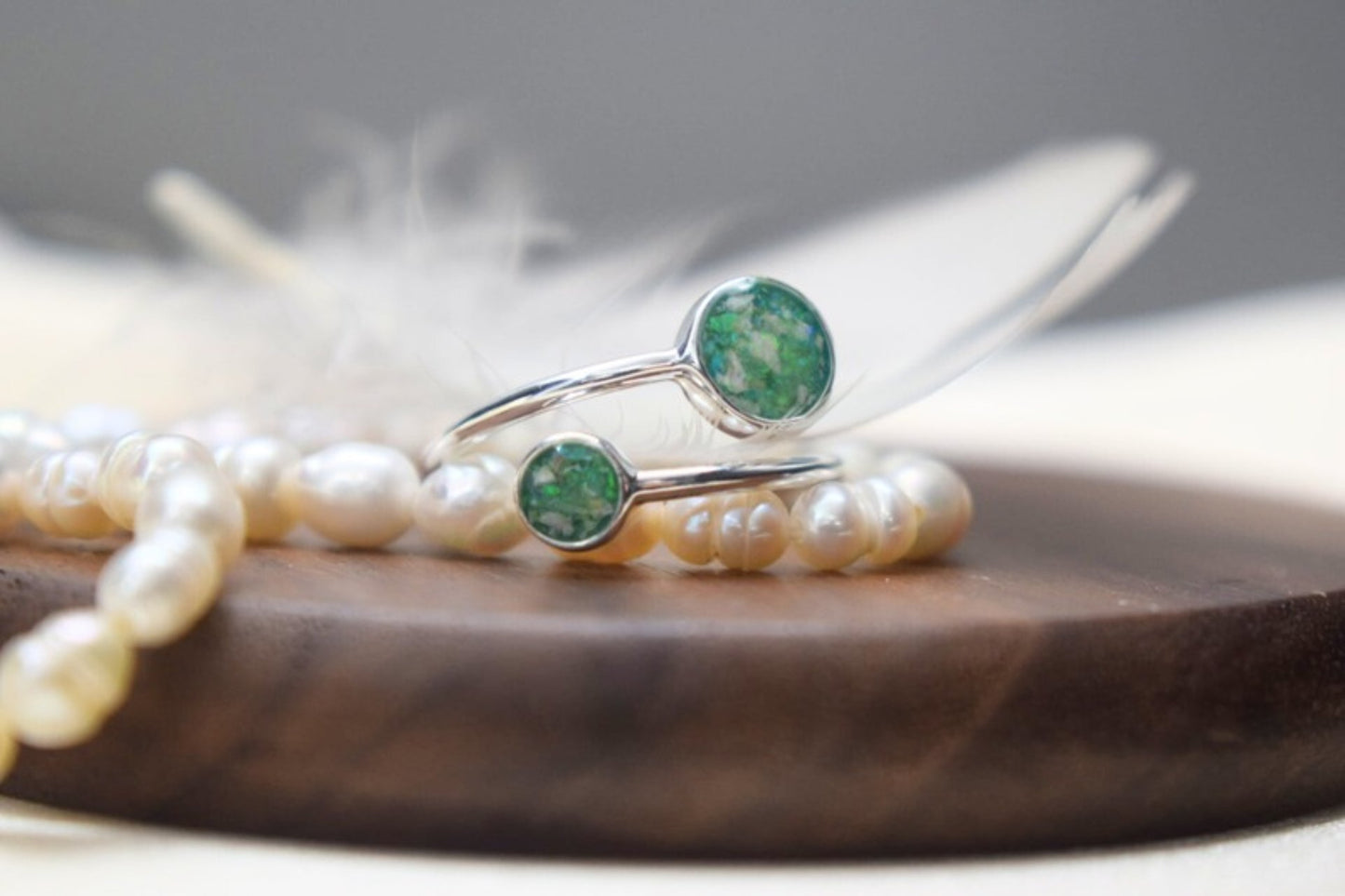 Double Round Adjustable Memorial Silver Ring