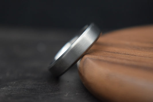 Titanium Satin Finish Bevel Shape Ring