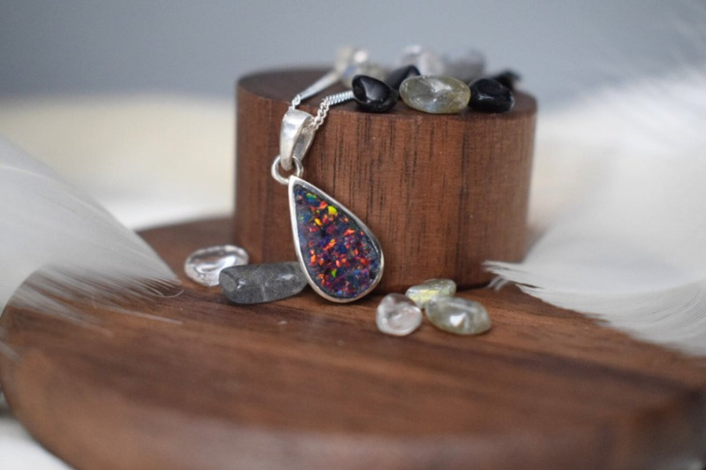 Teardrop Memorial Silver Necklace