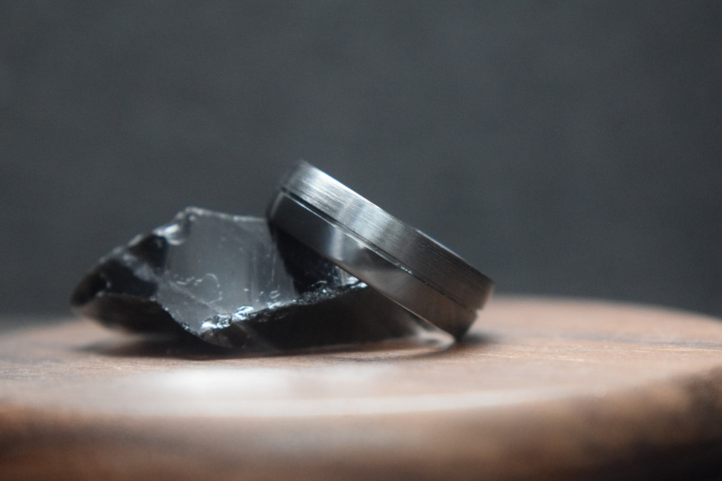 Ness Half and Half Black Zirconium Ring