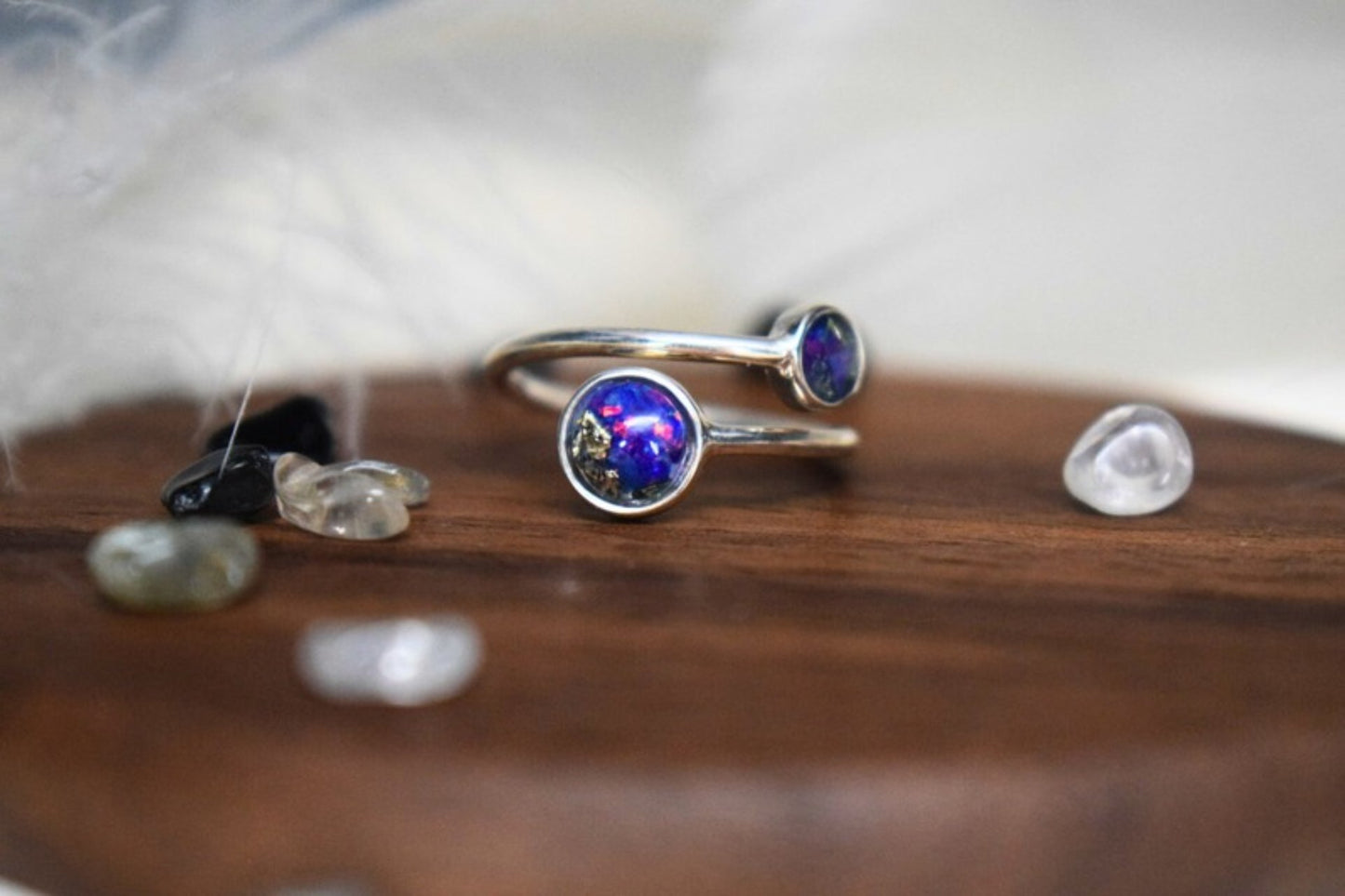 Double Round Adjustable Memorial Silver Ring