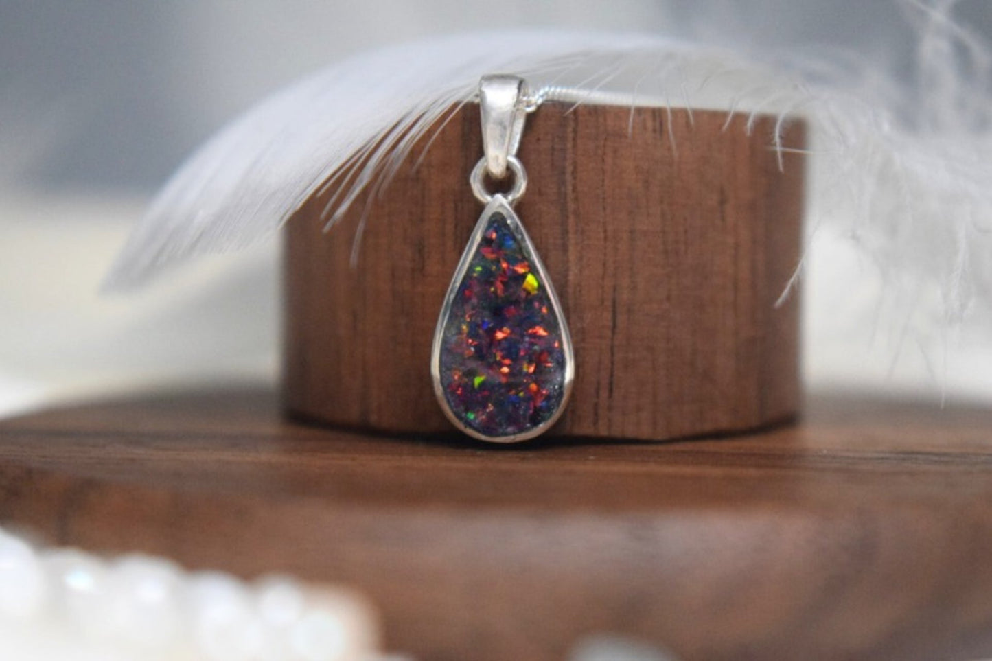 Teardrop Memorial Silver Necklace