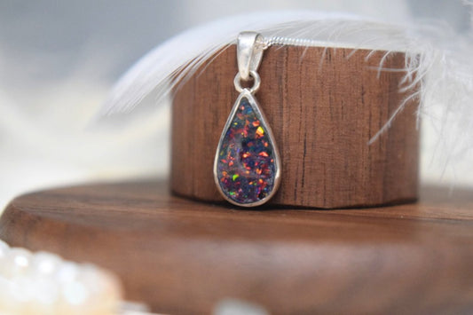 Teardrop Memorial Silver Necklace