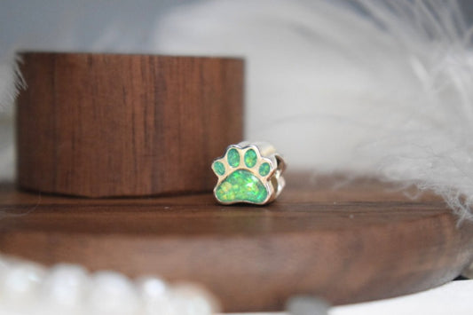 Pandora Style Paw Print Memorial Charm
