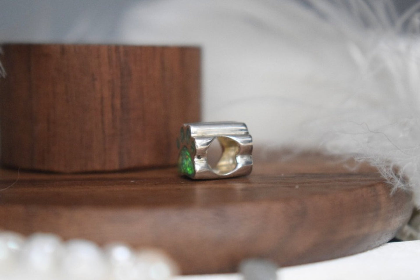 Pandora Style Paw Print Memorial Charm