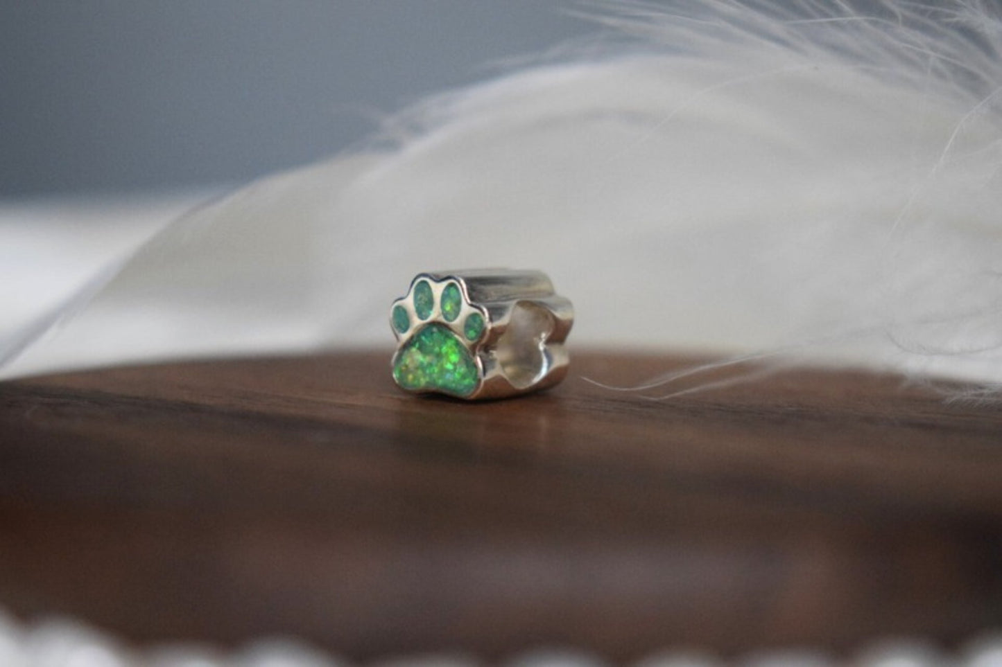 Pandora Style Paw Print Memorial Charm