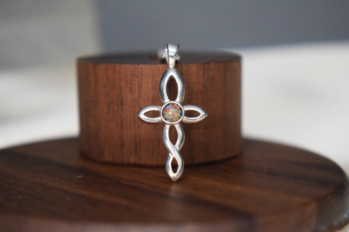 Infinity Cross Silver Memorial Necklace