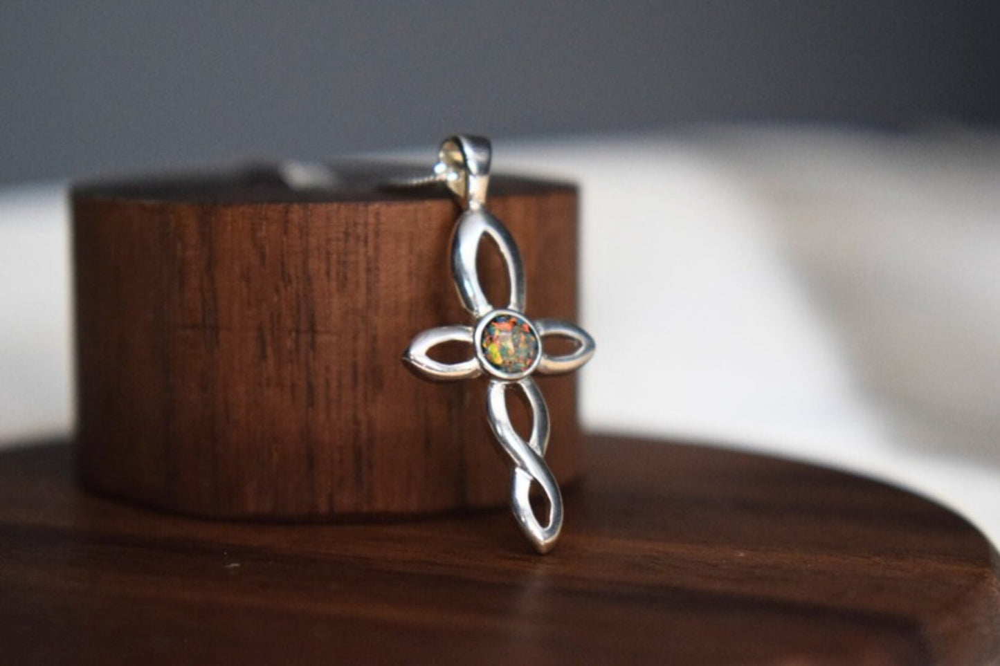 Infinity Cross Silver Memorial Necklace