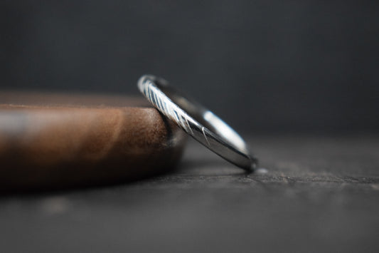 Slim Damascus Steel Ring