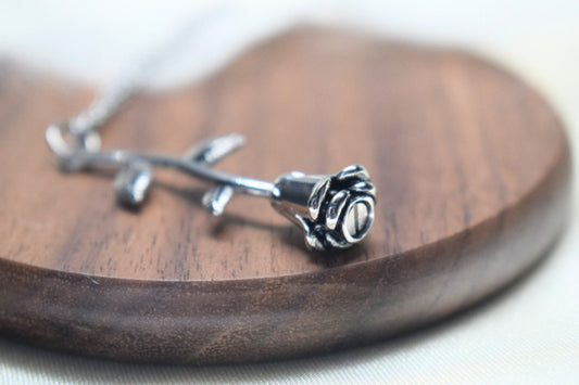 Self-Fill Rose Stem Memorial Necklace