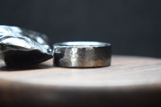 Deveron Hammered Titanium Ring