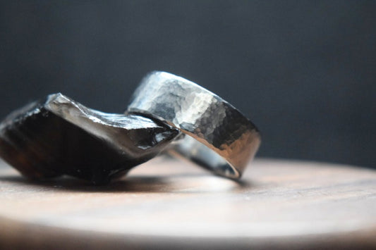 Deveron Hammered Titanium Ring