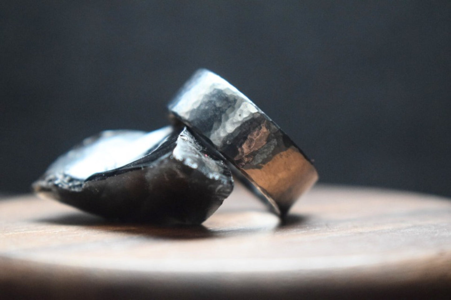 Deveron Hammered Titanium Ring