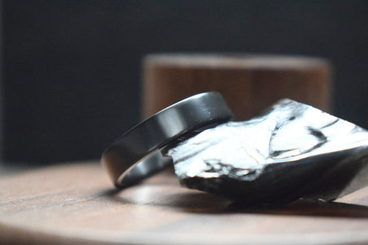Black Zirconium Flat Shape Ring