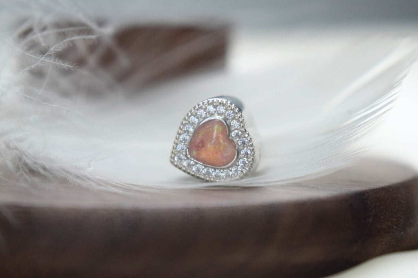 Pandora Style CZ Heart Memorial Charm