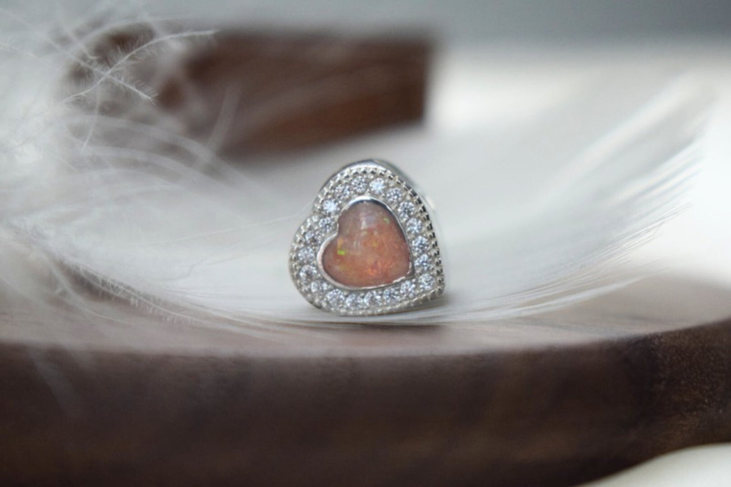 Pandora Style CZ Heart Memorial Charm