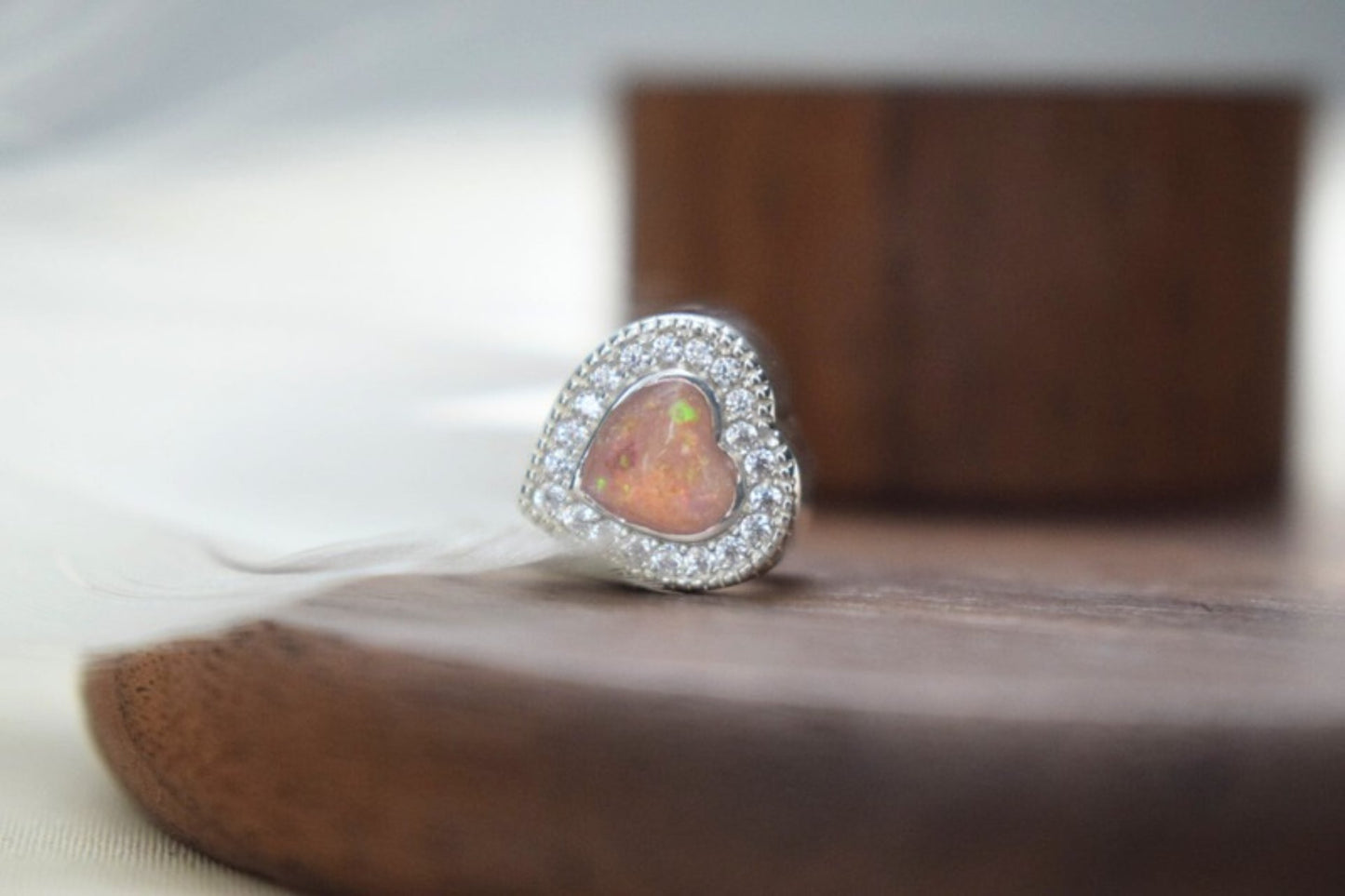 Pandora Style CZ Heart Memorial Charm