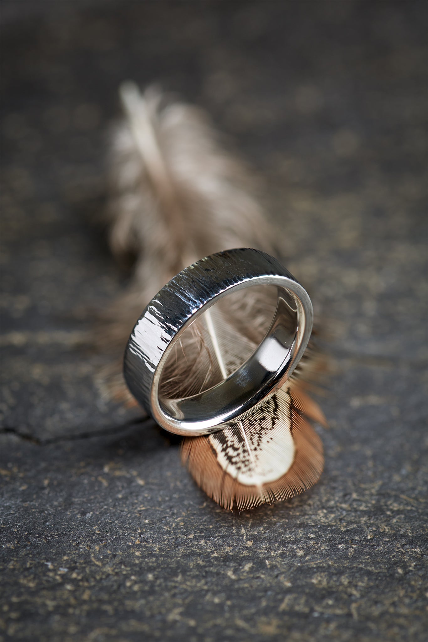 Annat Hammered Stainless Steel Ring image 0