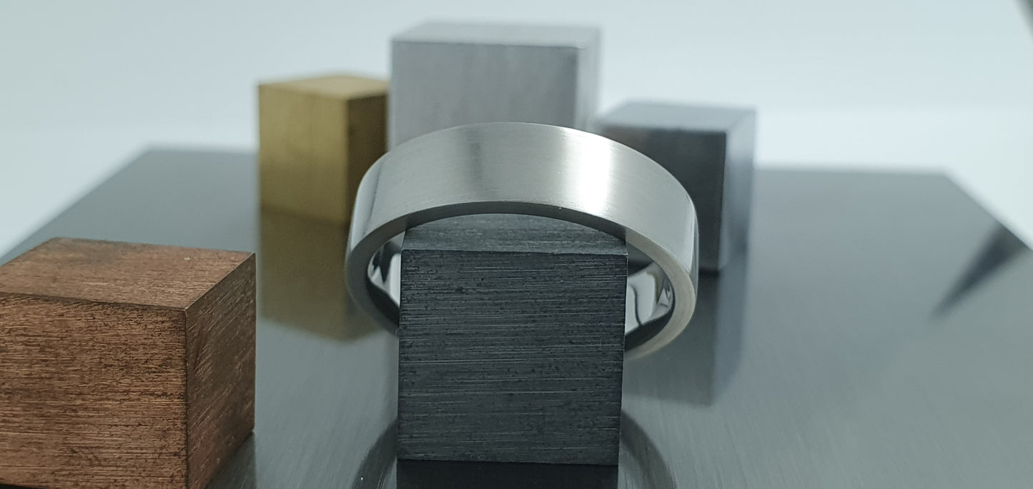 Stainless Steel Satin Flat Ring image 9