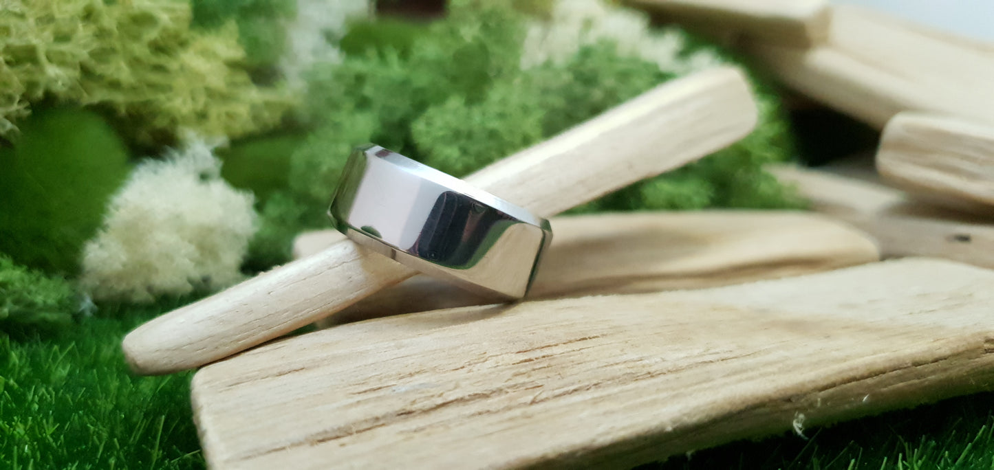 Stainless Steel Bevel Shape Polished Ring image 3