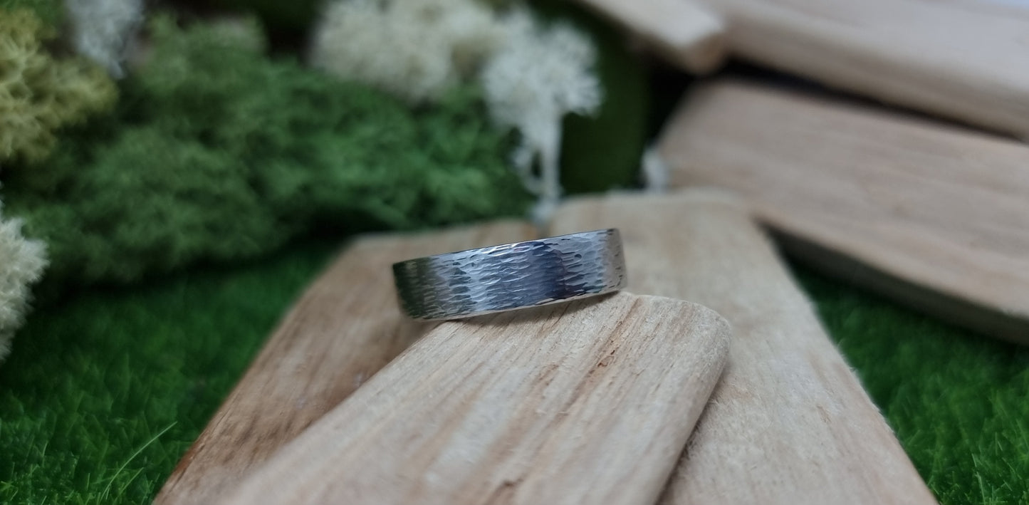 Torridon Hammered Stainless Steel Ring image 6