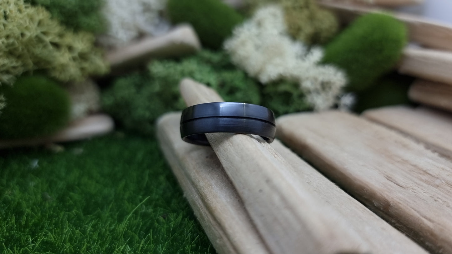 Ness Half and Half Black Zirconium Ring image 8