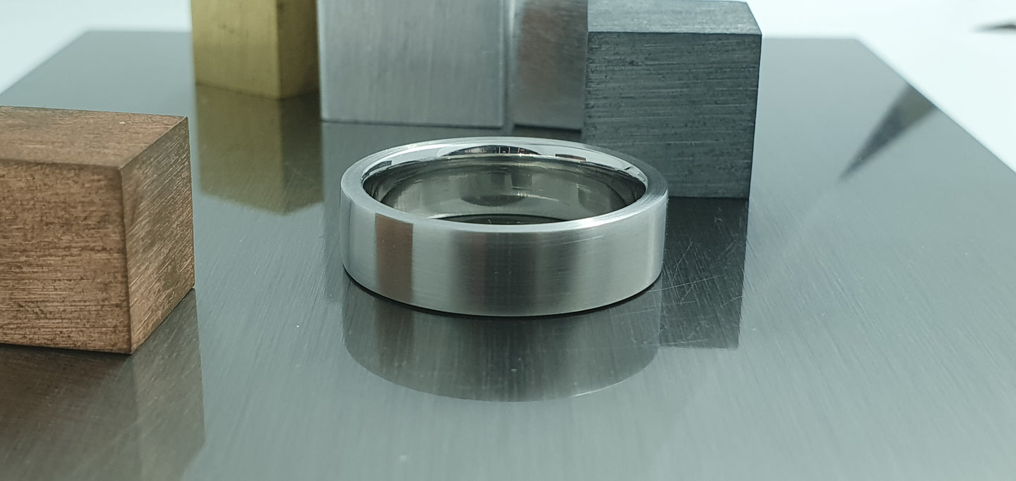 Stainless Steel Satin Flat Ring image 10