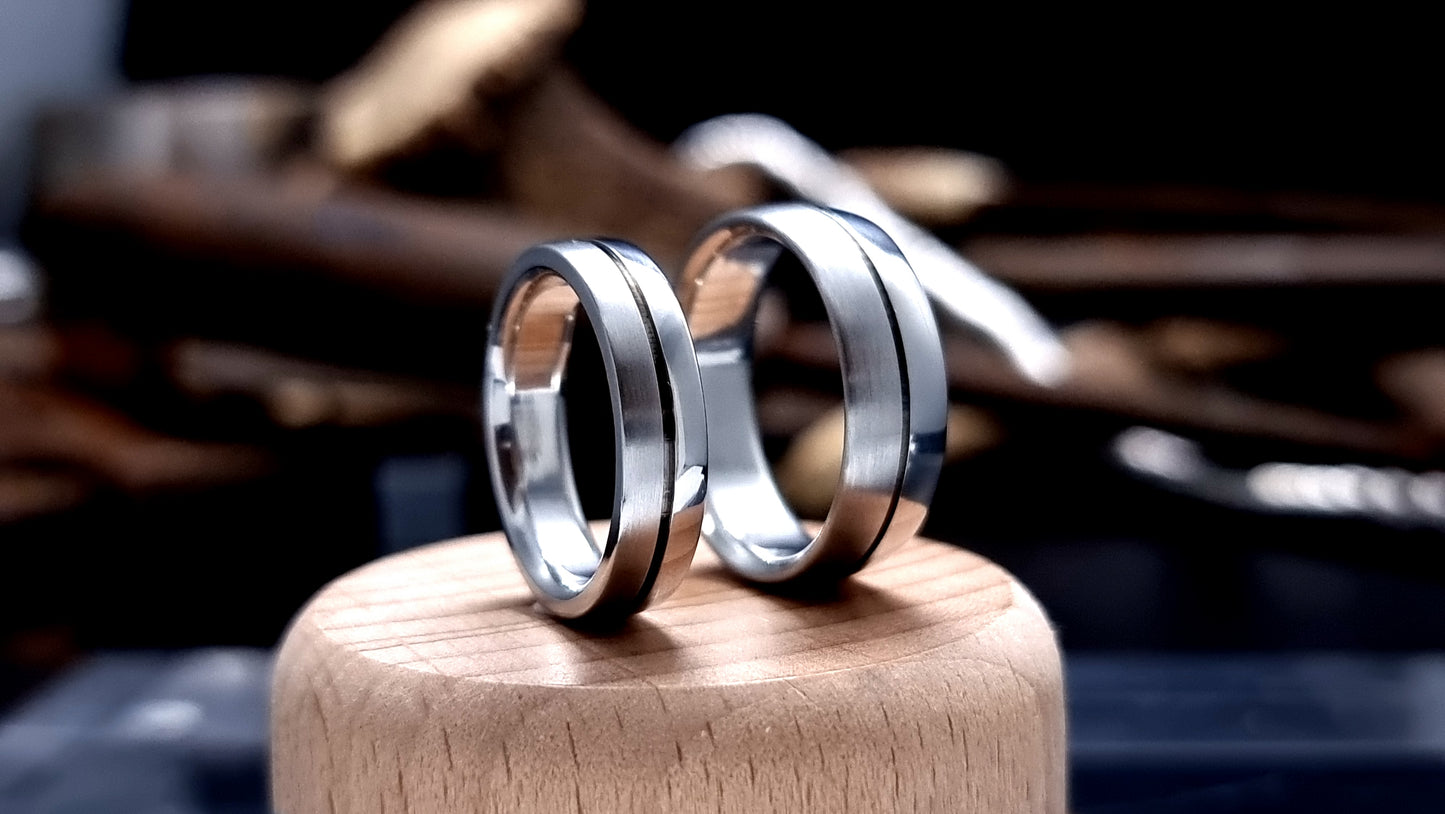 Ness Half and Half Stainless Steel Ring image 6