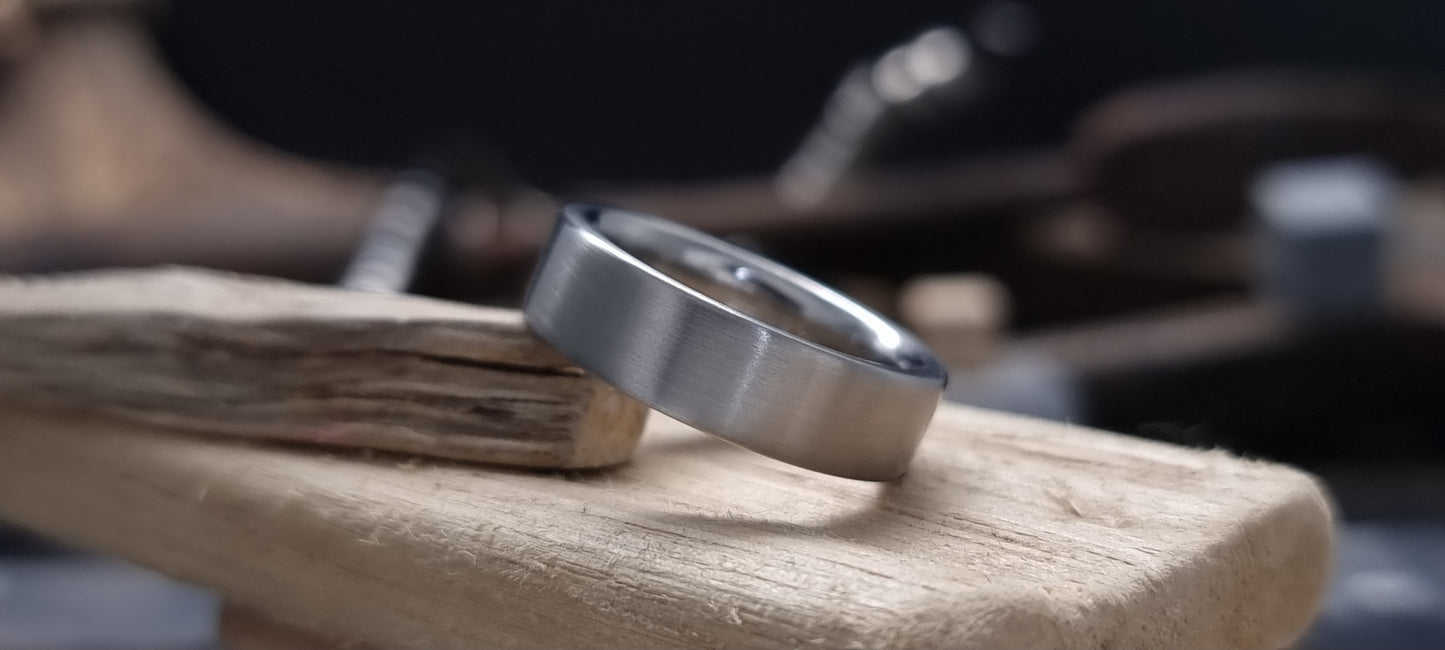 Stainless Steel Satin Flat Ring image 2