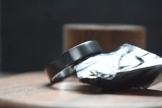 Black Zirconium Flat Shape Ring - True North Forge
