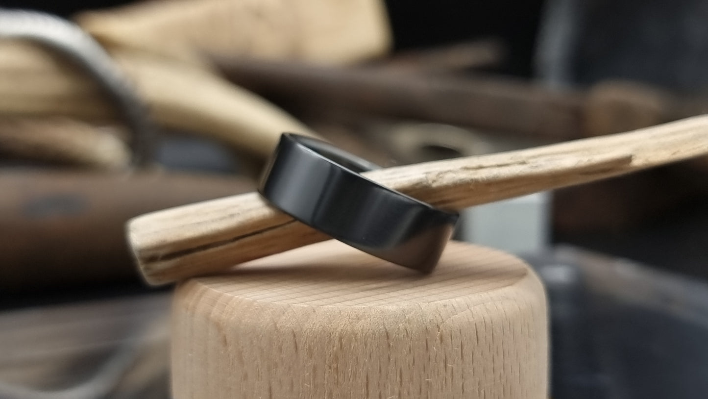 Black Zirconium Flat Shape Ring image 3