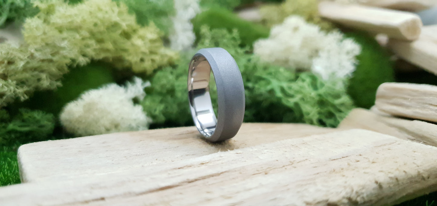 Titanium Blasted Bevel Shape Ring image 9