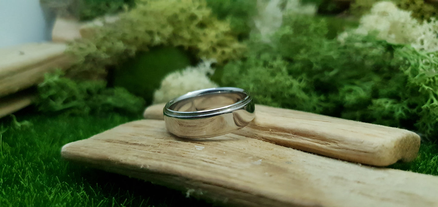 Bannock Burn Stainless Steel Polished Ring image 2