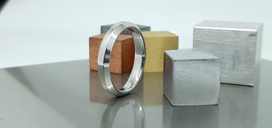 Stainless Steel Satin Finish Bevel Shape Ring image 7