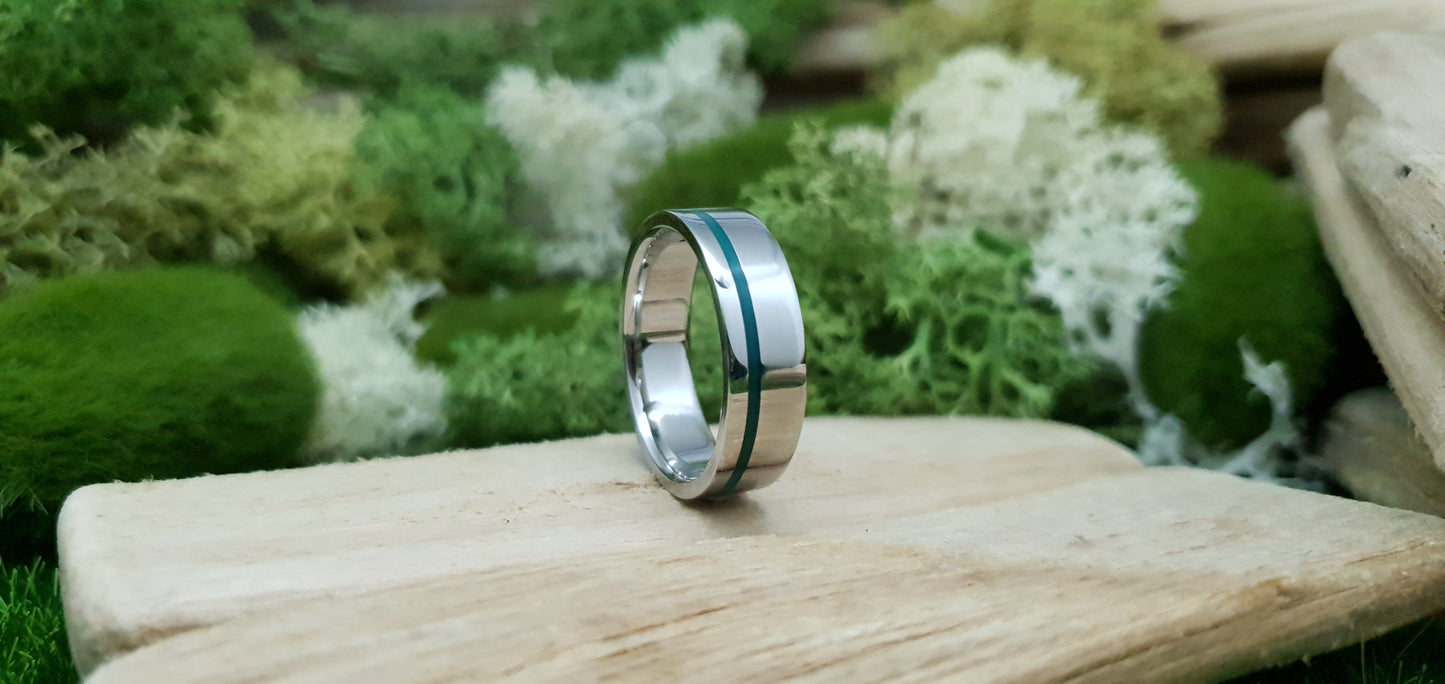 Lumo in Lime UV Glow Stainless Steel Ring image 5