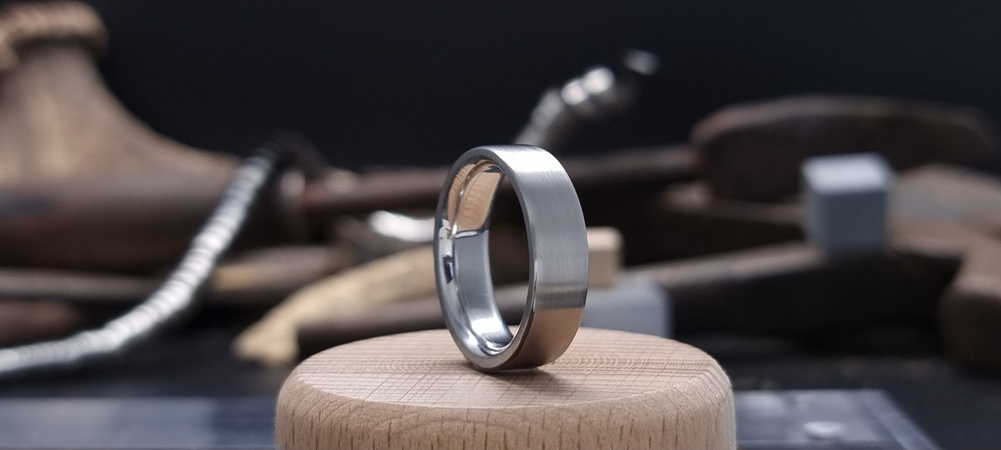 Stainless Steel Satin Flat Ring image 1