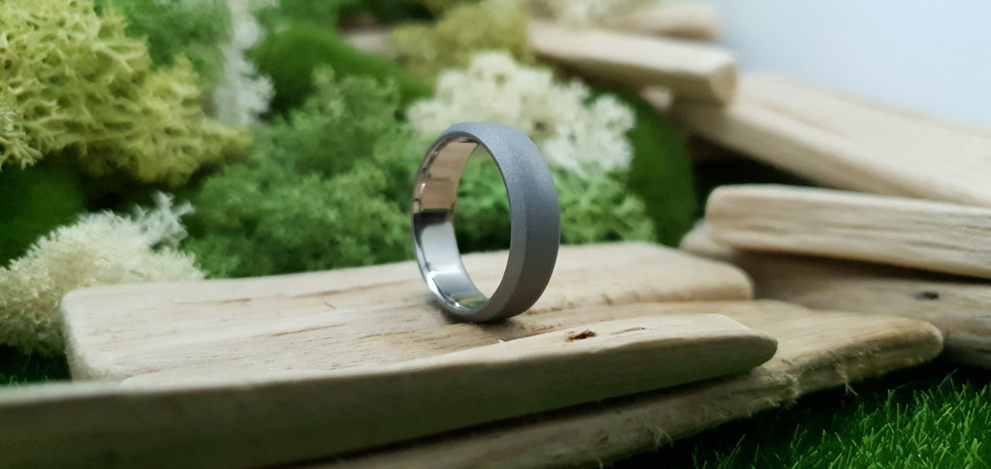 Titanium Blasted Bevel Shape Ring image 4