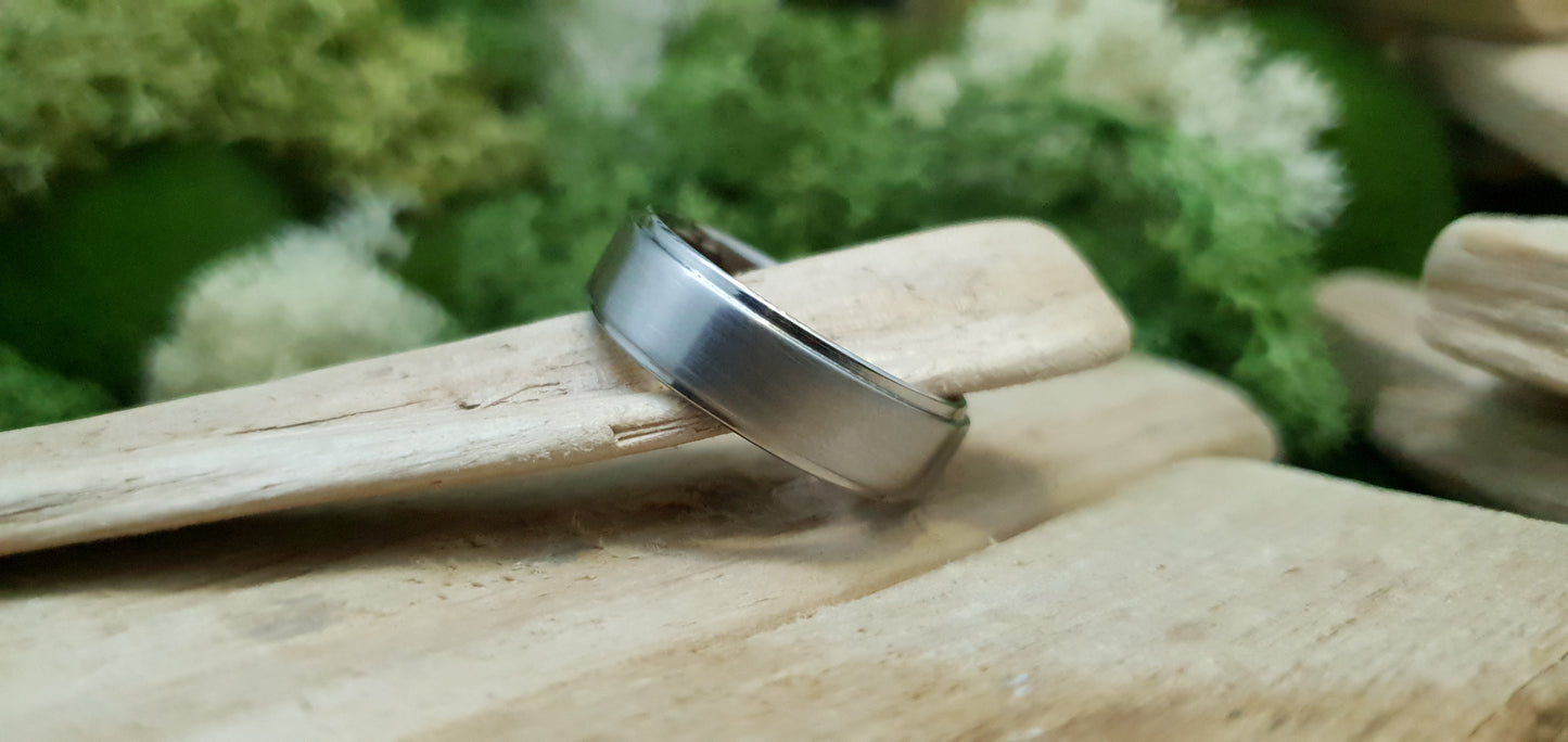 Bannock Burn Stainless Steel Satin Ring image 5