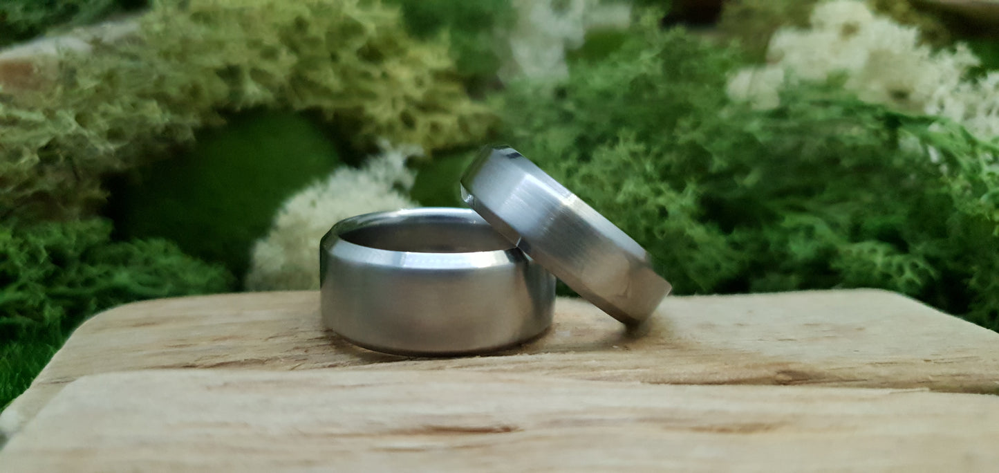 Stainless Steel Satin Finish Bevel Shape Ring image 6