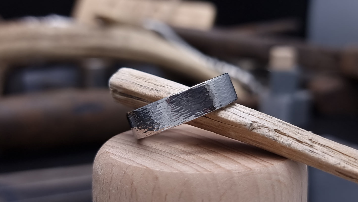Torridon Hammered Stainless Steel Ring image 2
