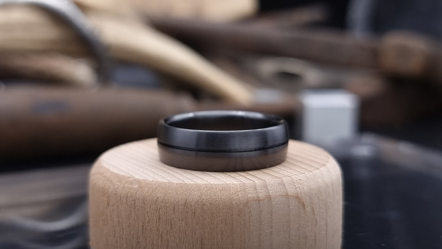 Ness Half and Half Black Zirconium Ring image 3