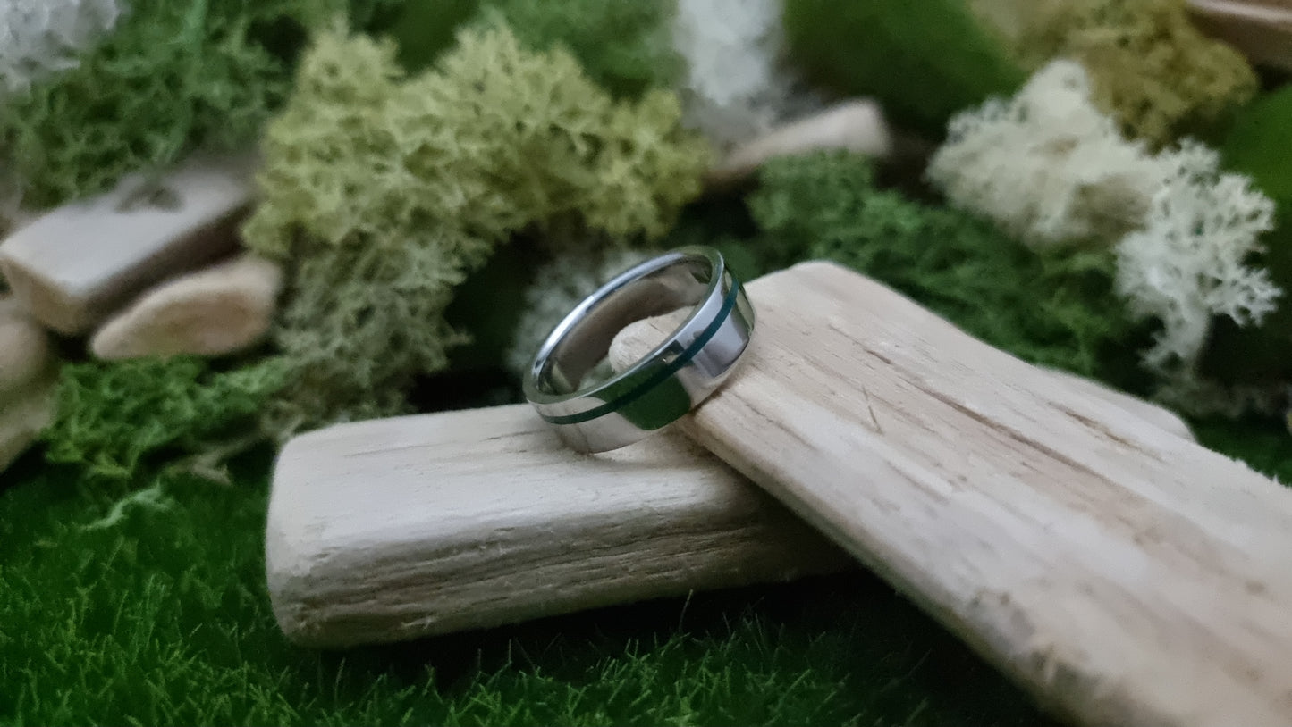 Lumo in Lime UV Glow Stainless Steel Ring image 9