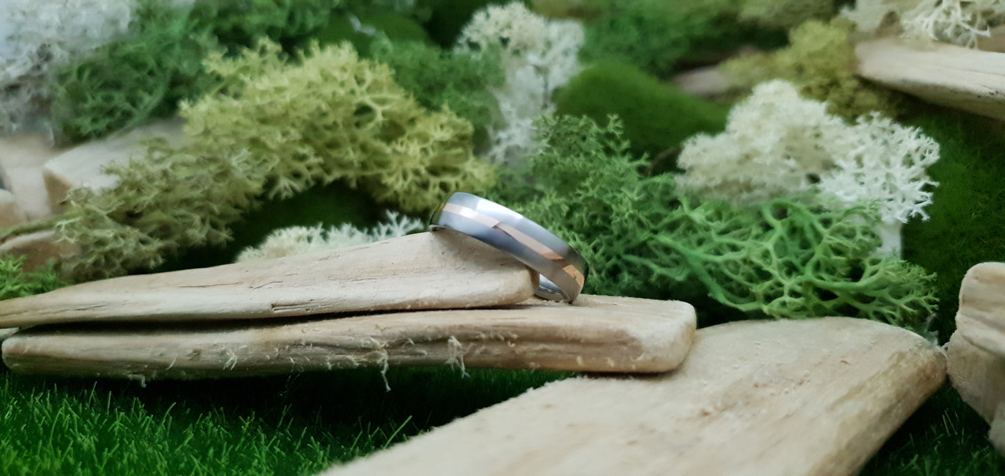 Falls of Feugh 18K Rose Gold Titanium Inlay Ring image 5