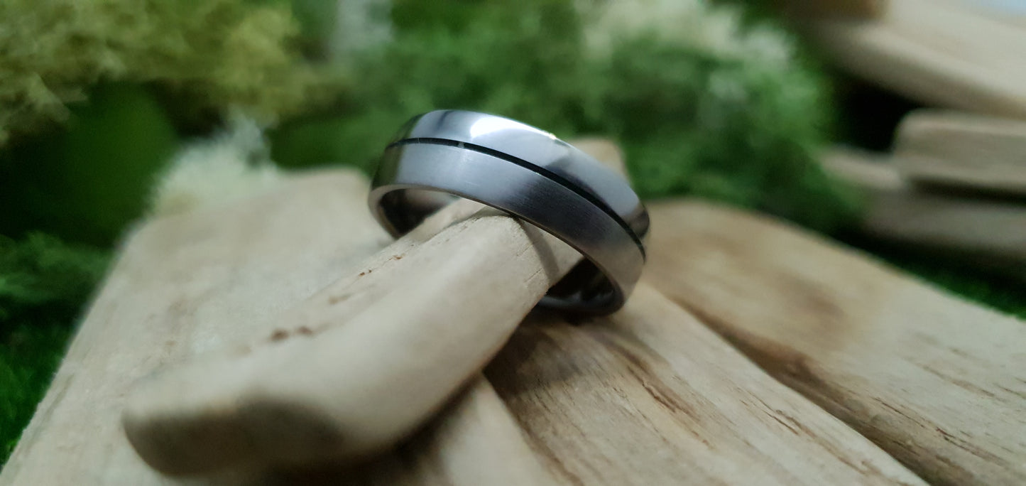 Ness Half and Half Titanium Ring