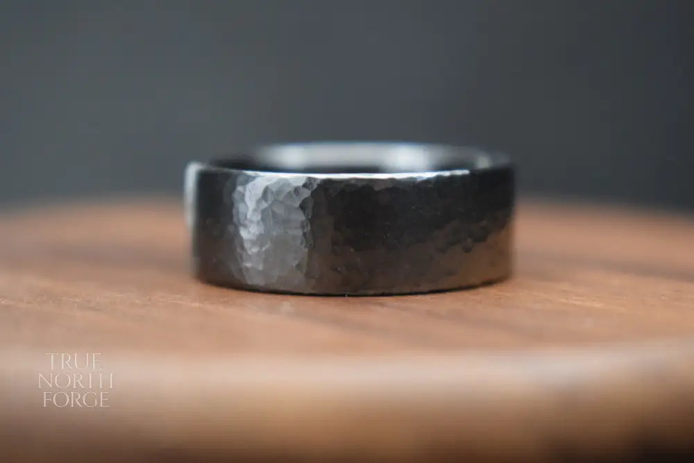Deveron Hammered Black Zirconium Ring - Wedding Ring