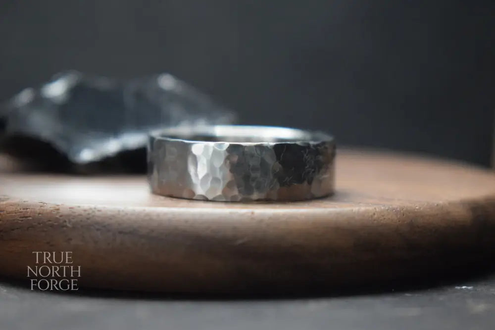 Deveron Hammered Stainless Steel Ring - True North Forge