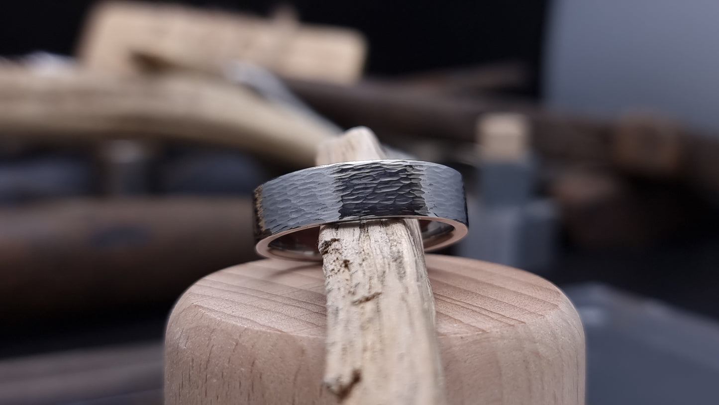 Torridon Hammered Stainless Steel Ring image 4