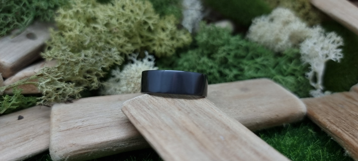 Black Zirconium Flat Shape Ring image 11